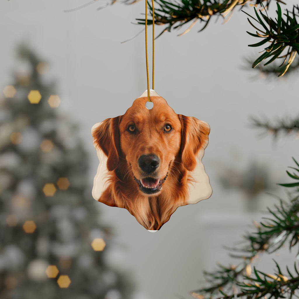 Custom Pet Photo Christmas Ornament - Ceramic, Made in the USA