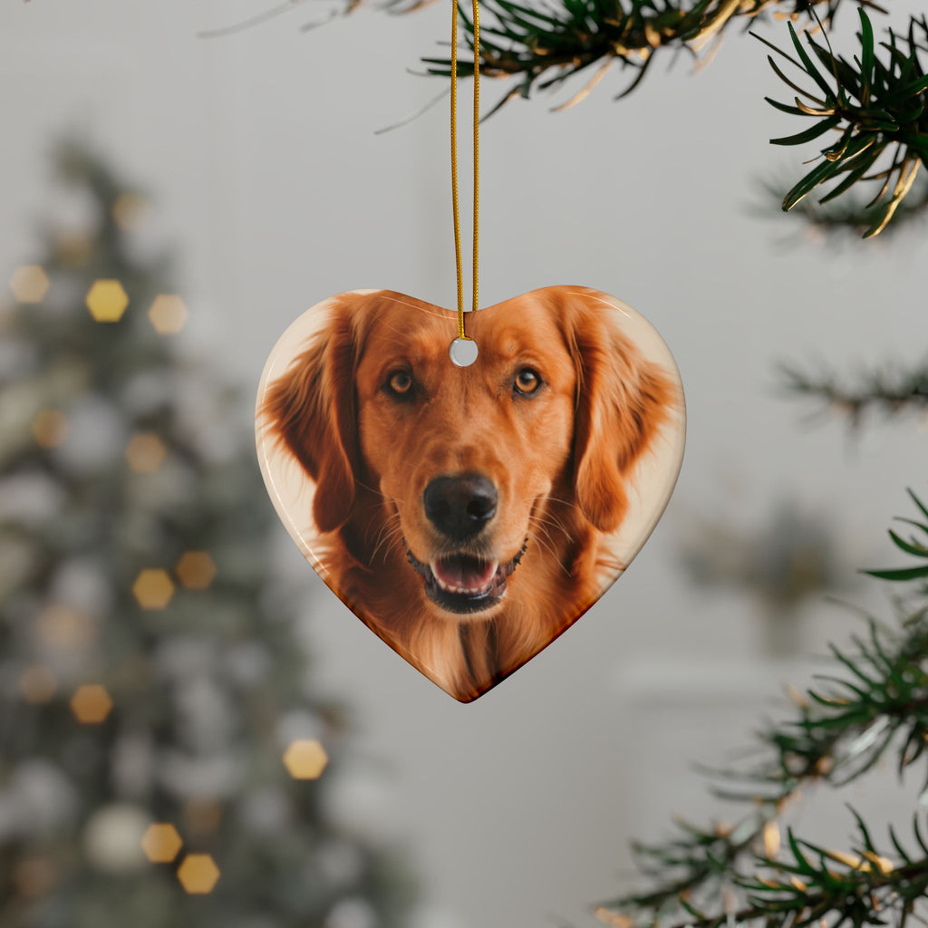 Custom Pet Photo Christmas Ornament - Ceramic, Made in the USA