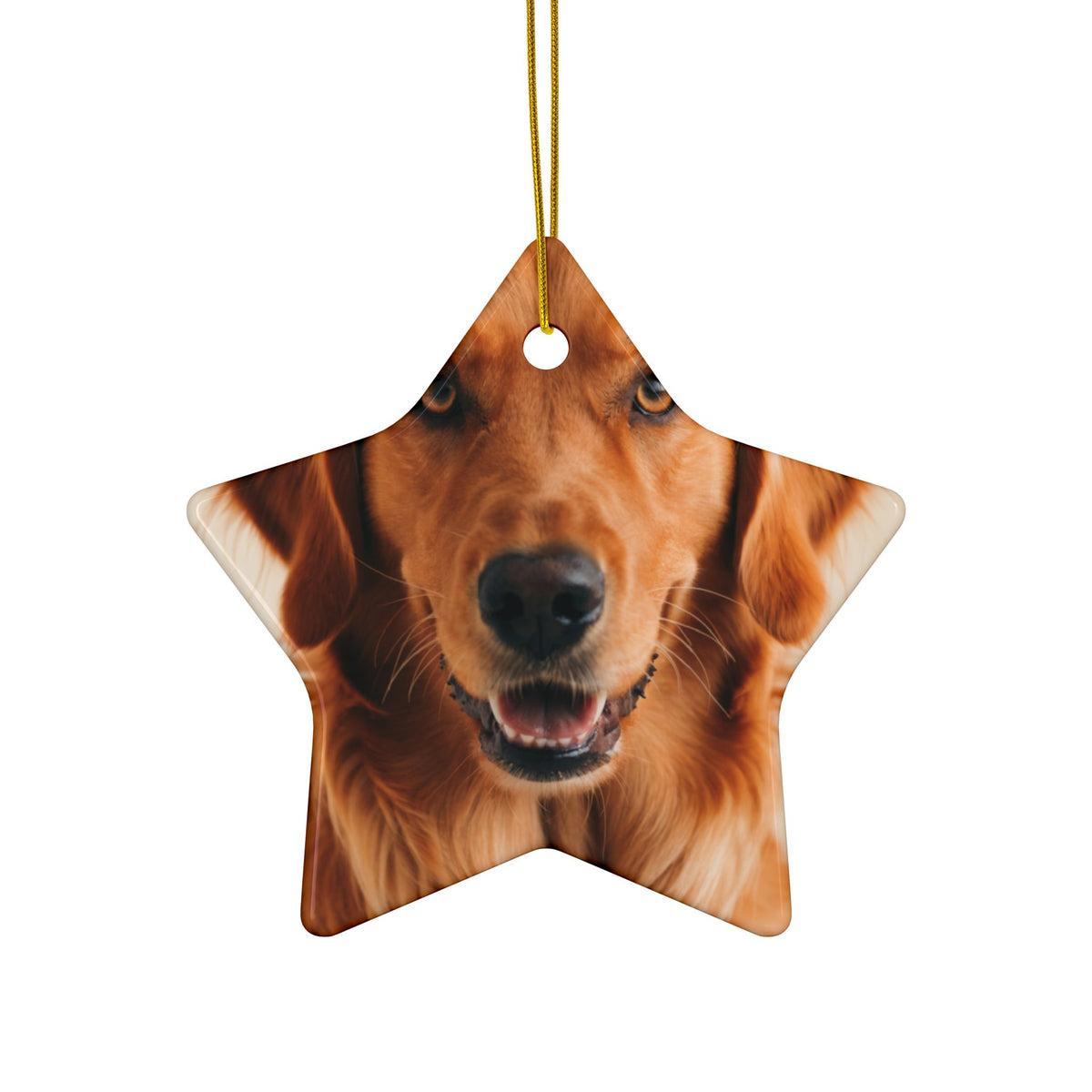 Custom Pet Photo Christmas Ornament - Ceramic, Made in the USA