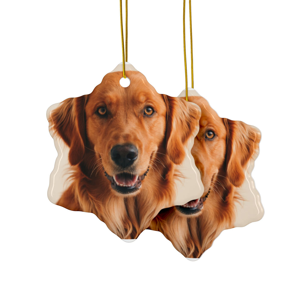 Custom Pet Photo Christmas Ornament - Ceramic, Made in the USA
