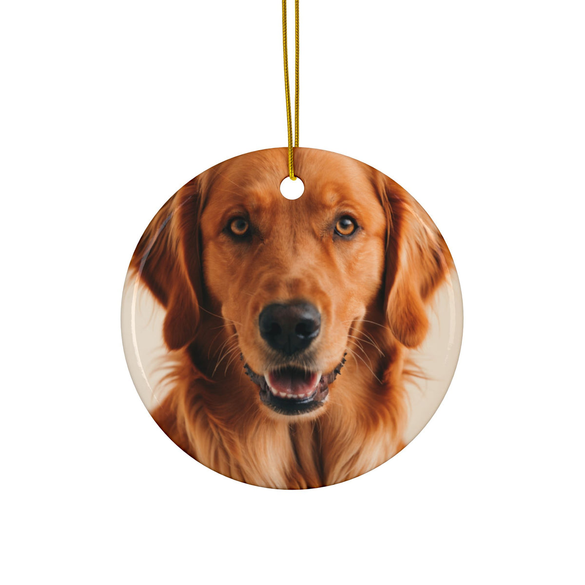 Custom Pet Photo Christmas Ornament - Ceramic, Made in the USA