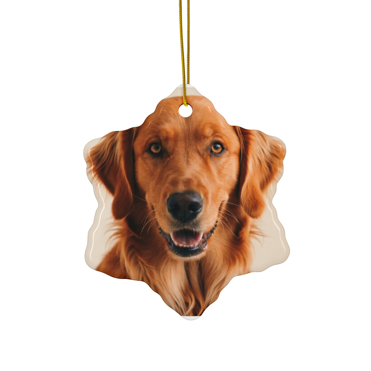 Custom Pet Photo Christmas Ornament - Ceramic, Made in the USA