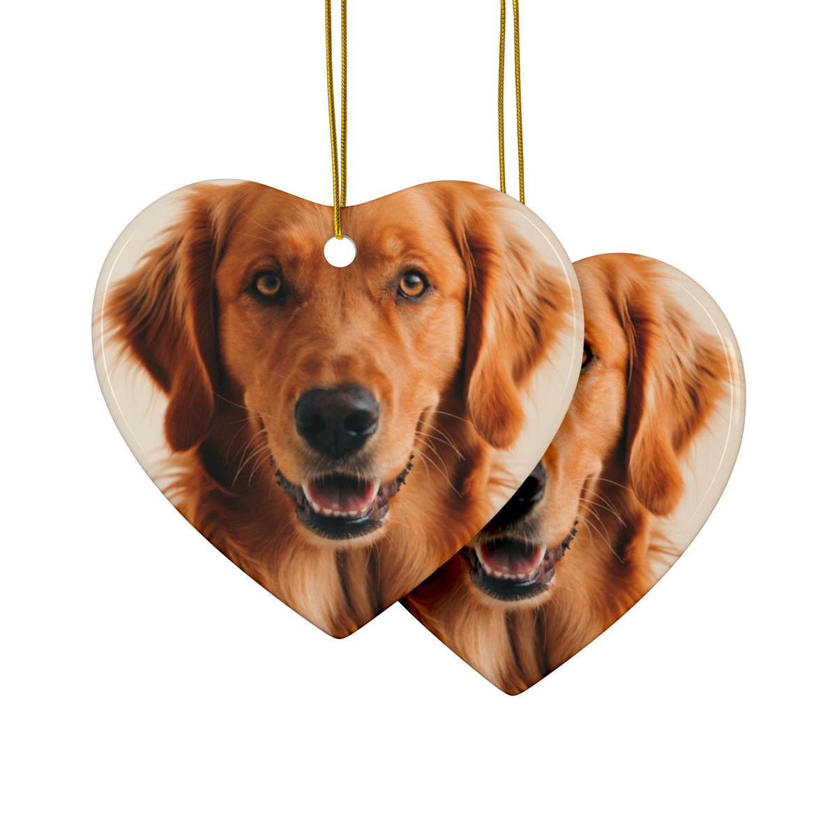 Custom Pet Photo Christmas Ornament - Ceramic, Made in the USA
